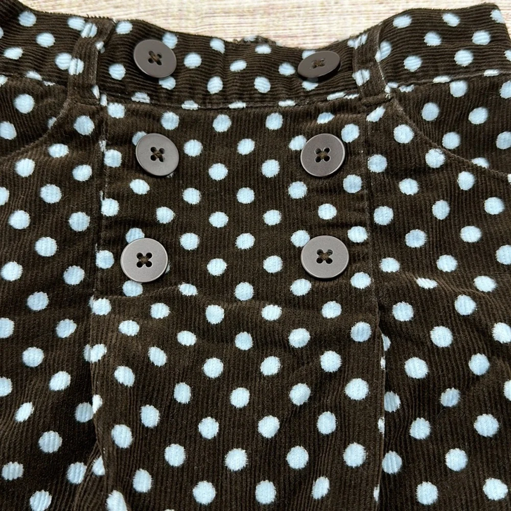 Girls Brown Corduroy and Blue Polka Dot Skirt Size 2T